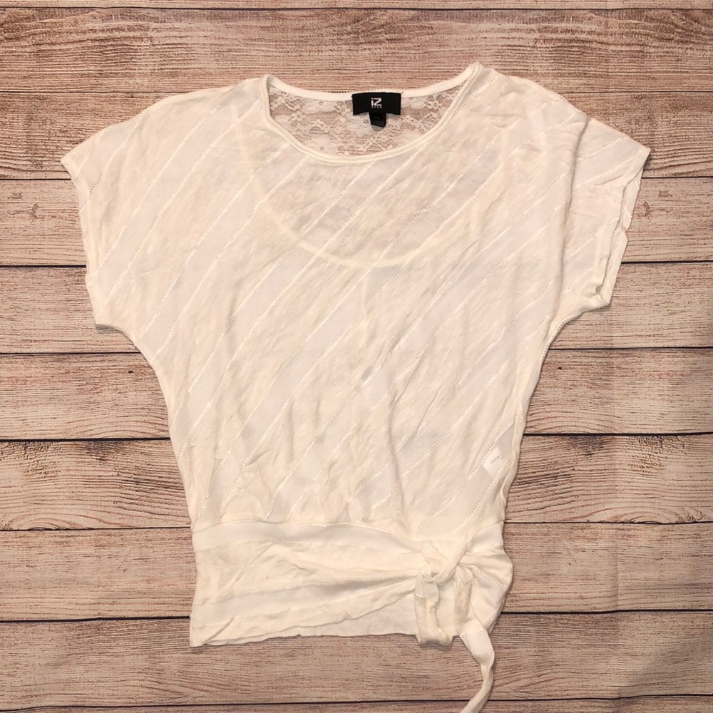 Iz Byer Womens Light Weight Sweater w/ Bottom Tie